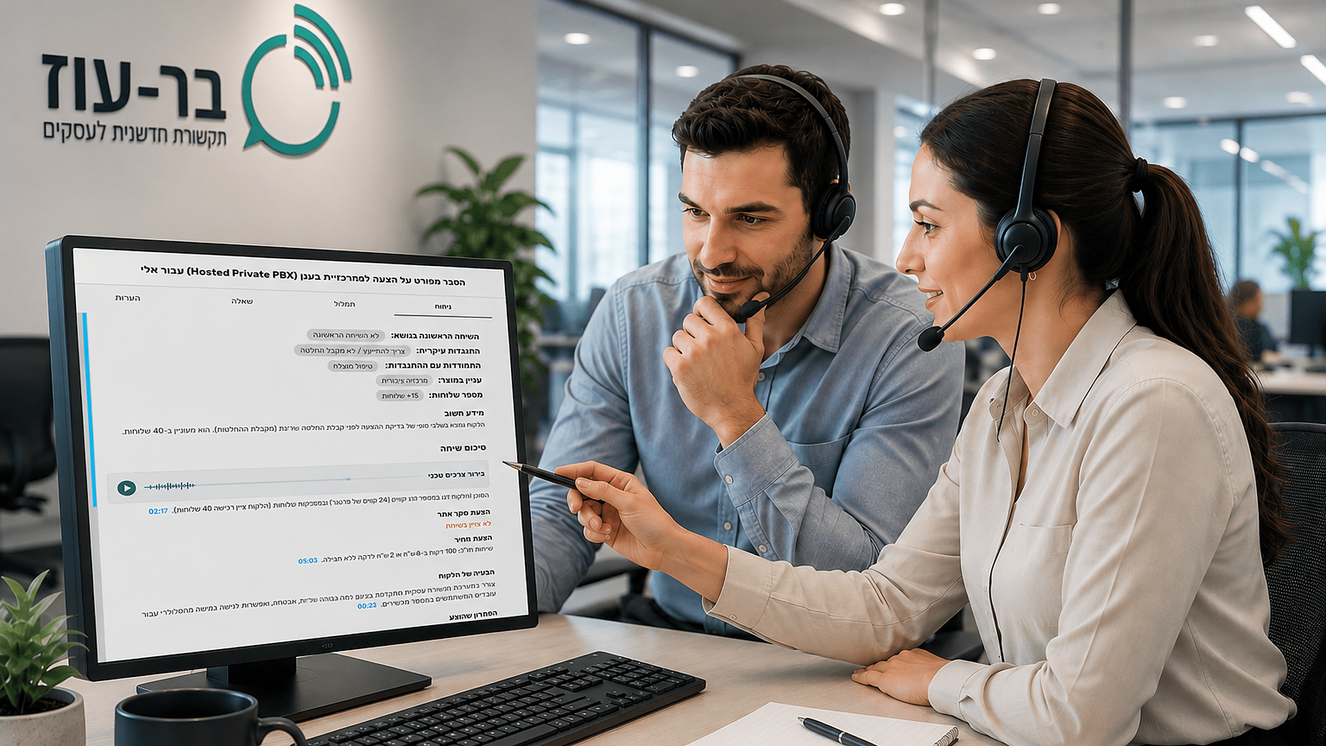 בדיקות ונקודות בקרה בתמלול וניתוח שיחות AI מתוך שיחה מוקלטת