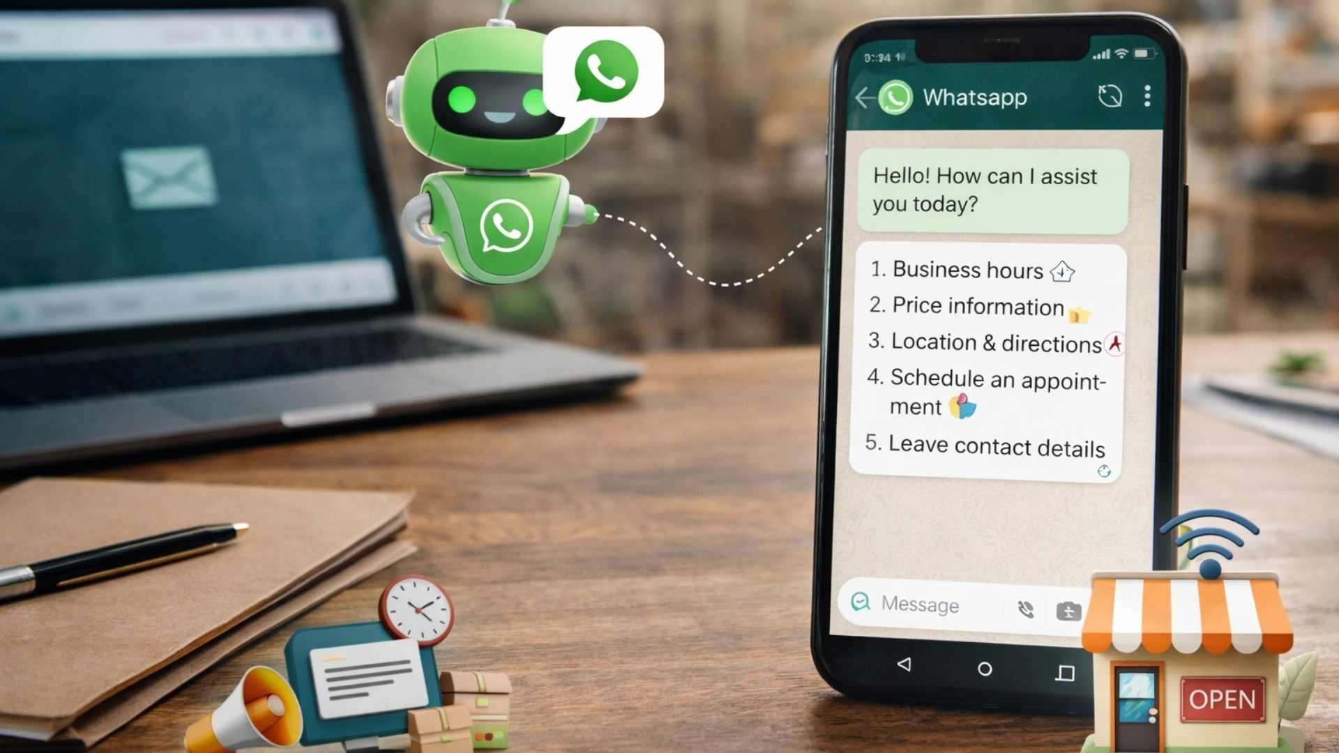 צ׳אטבוט וואטסאפ בעסק קטן